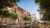 A rendering of the Television City project shows office towers, cafes, trees and lots of people on the sidewalk