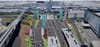 An absolutely insane rendering of what looks like a brand new freeway with 10 lanes of new roads into LAX
